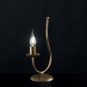 Lampe de chevet en fer Marron Or une lumière 18x h35 cm