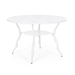 Table blanche ronde diamètre 110 cm. Victoria Bizzotto