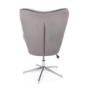 Fauteuil contemporain Farida en velours gris