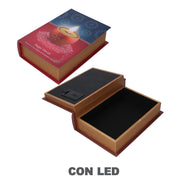 Boîte à livres en similicuir avec led rectangulaire cm29x20h8