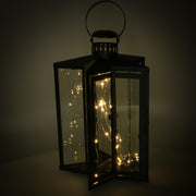 Lanterne led métal étoile noire cm27,5x27,5h42-48