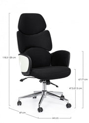 Fauteuil de bureau noir et blanc rembourré Armstrong
