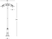 Lampadaire en aluminium moulé sous pression avec douille en porcelaine E27 graphite