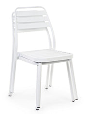 Chaises en aluminium blanc Lennie