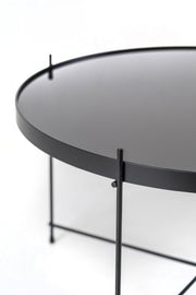 Table basse en verre métal noir cm 70 x 70 xh 40