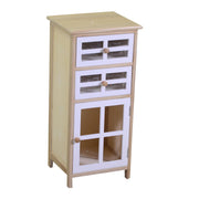 Commode Naomi 1 porte et 2 tiroirs rectangulaires naturel cm33x30xh72