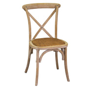 Chaise empilable croix en bois naturel 51x55x46,5 - 89h cm