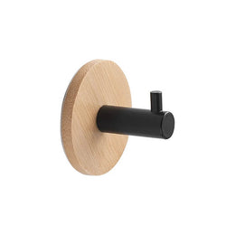 Portemanteau Simple Rond Bambou/Noir