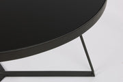 Table basse métal noir style design Ø70a - 38h
