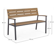 Banc salon de jardin Isak anthracite