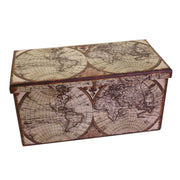 Malle pliante carte du monde rectangulaire cm76x38h38