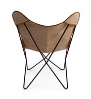 Fauteuil en cuir beige Eaton