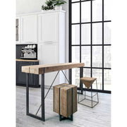 Table de bar en acier avec plateau en sapin iegno GARRETT 200x50x h110 cm