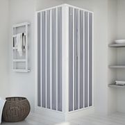 Paroi de douche pvc structure blanche 80-60x80-60xH180 cm