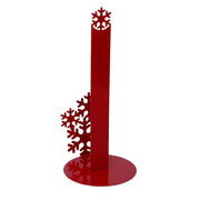 Porte-serviettes rond en métal rouge flocon de neige cm ø15h33