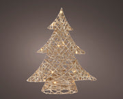 Árbol de Navidad de micro LED en papel resistente para interiores. 10 cm de largo x 34 cm de ancho x 40 cm de alto