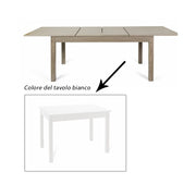 Table à manger extensible blanche entièrement en bois mélaminé 90x160-240 cm