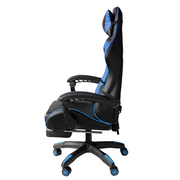Cheale Gaming en Frop de Office Reflinable avec Blue et Black Puggest 64X53X H123 / 133 CM