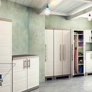 Armoire polyvalente avec deux portes et quatre étagères Beige EXCELLENCE 65 x45x h182 cm