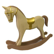 Cheval à bascule en bois beige doré cm26,5x6,5h23