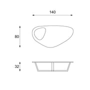 Table basse en mdf gris foncé et base en métal 140x80x32h cm