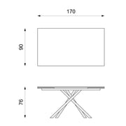 Table extensible 170/270x90 cm gris foncé