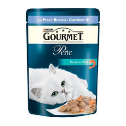 Gourmet Perle Plaisirs de la Mer au poisson blanc et crevettes Purina 85 grammes