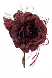 12x Pioche Rose Holly Bordeaux