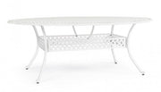 Table de jardin ovale en aluminium blanc Ivrea 148x201 cm