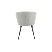 Chaise Rembourrée Krid en Tissu Gris Clair avec Pieds en Métal Noir L 44 x P 41 x H 82 cm