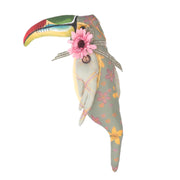 Marionnette en tissu toucan avec fleur cm20x35x9