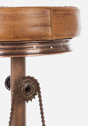 Tabouret de bar cycle cuivre en cuir style design