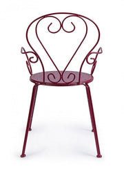 Chaise empilable Etienne Bordeaux avec accoudoirs