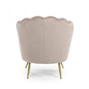 Fauteuil rétro en velours gris clair modèle paon