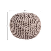 Pouf tressé gris tourterelle meubler design cm 50