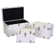 Coffre en bois 1-3 blanc rectangulaire