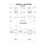 Banc deux places avec table en fer Ragusa et porte-parapluie blanc