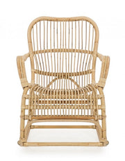 Fauteuil à bascule CASIMIRA en rotin naturel 66x82x h88 cm