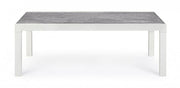 Table basse d'extérieur en aluminium blanc KLEDI LUNAR 120x70x h43 cm