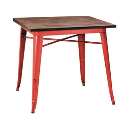 Table rouge Ferro Bristol CM 70 x 70