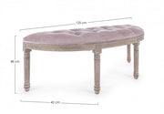 Panca classica Tilde Woodrose en velouté 125x42x48h cm