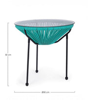 Table basse Parker Atol avec plateau en verre D50 cm