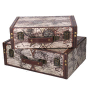 Valise en éco-cuir 1-3 globe rectangulaire cm40x30h14