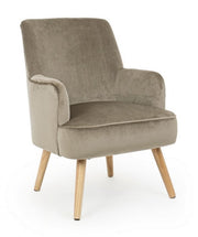 Fauteuil de salon vintage en velours Tortora ADELINE 60x67x h79 cm