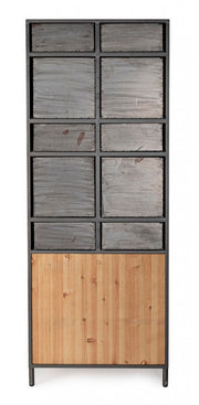 Commode de magasin avec 2 portes et 10 tiroirs de style industriel cm 169h