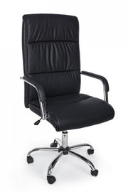 Fauteuil de bureau Queensland avec accoudoirs en éco-cuir noir