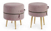 Lot de deux poufs roses avec ouverture