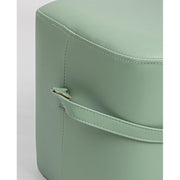 Pouf rectangulaire en simili cuir avec poignée GIONA Vert Clair 51x34x h35 vm