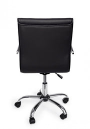 Fauteuil de bureau PERTH noir, accoudoirs réglables en hauteur et roulettes en simili cuir