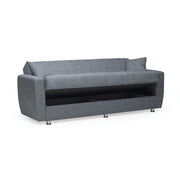Canapé-lit trois places avec conteneur ROTTERDAM en tissu gris 228x90x h89 cm